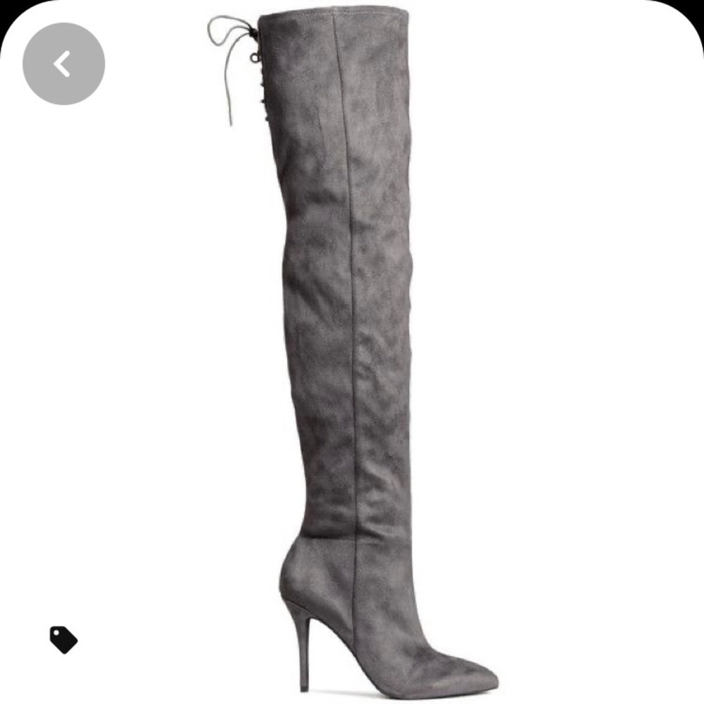 H&M new without tags gray thigh high boots